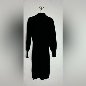Ramy Brook Wool and Cashmere Black Turtleneck Sweater Midi Dress Size XS
